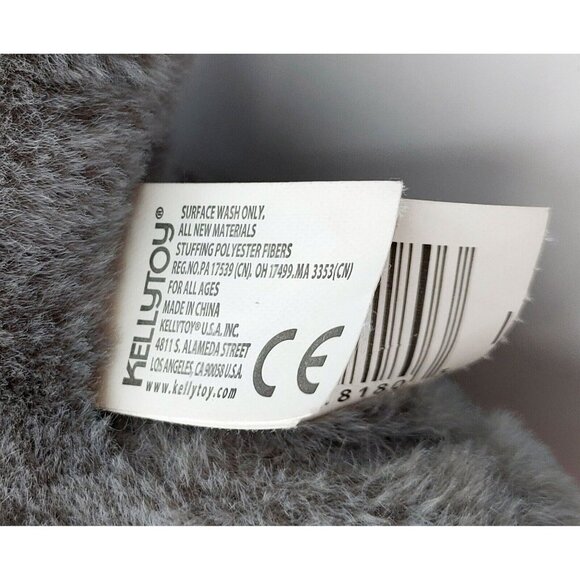 Kelly Toy BABY Gray BRONTOSAURUS DINOSAUR RATTLE Plush Cuddle Plush 12" - Picture 4 of 4